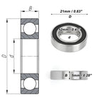 Deep Groove Ball Bearing P0 for Scooter Skateboard Wheel (12x21x5mm)