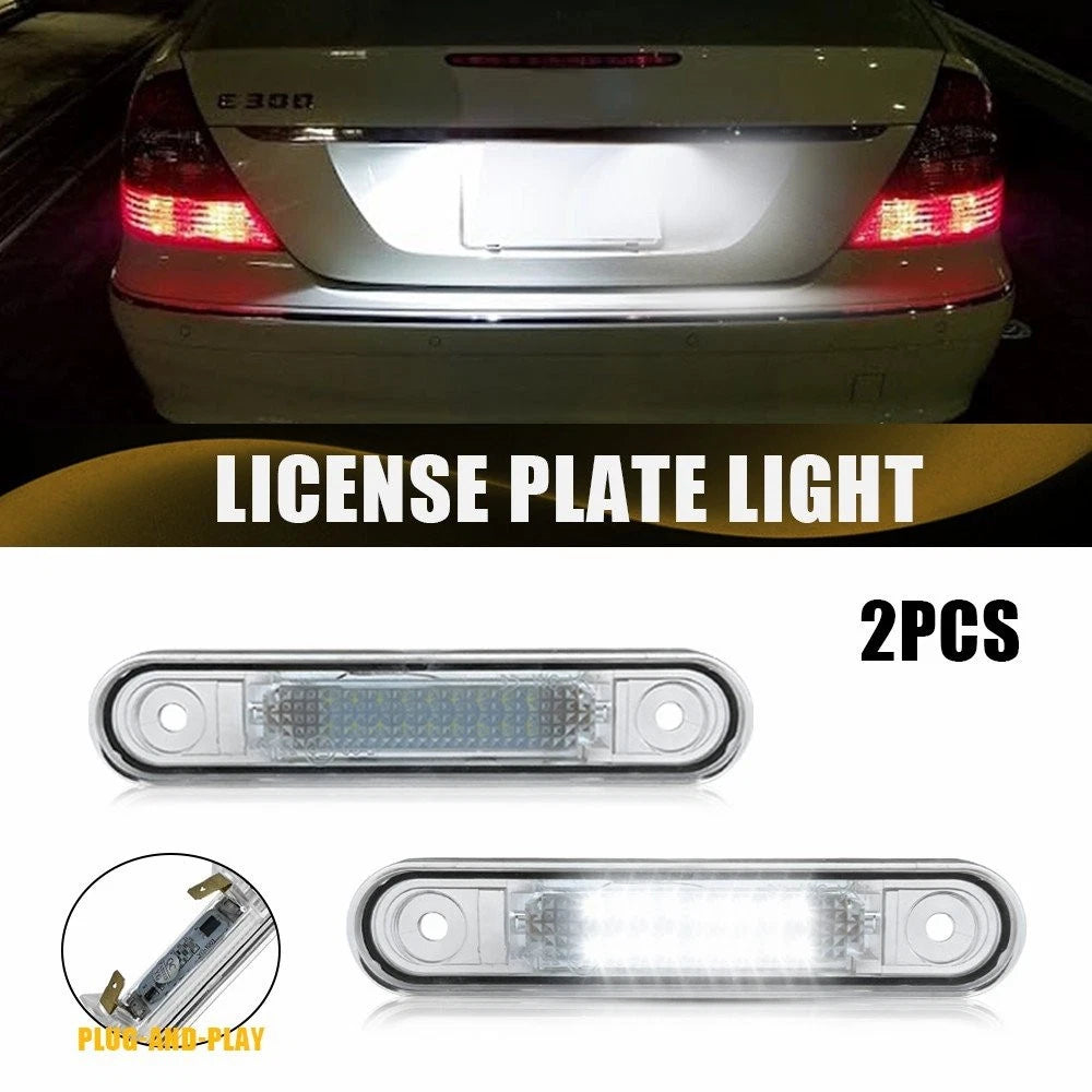 2X LED License Plate Tag Lights for Mercedes-Benz W124 E-Class (1984–1991)