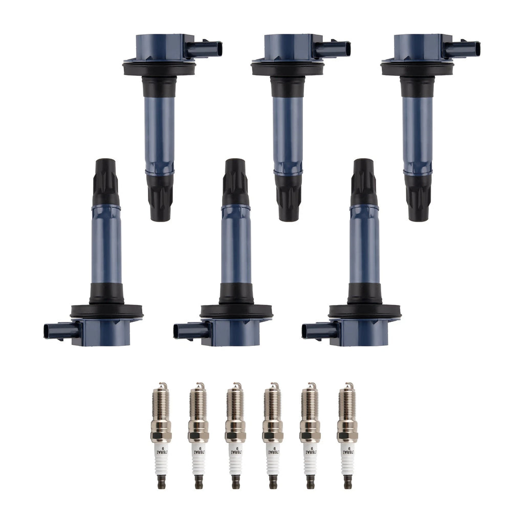 Set of 6 Ignition Coils + Iridium Spark Plugs for Mazda CX-9 (2007–2015)