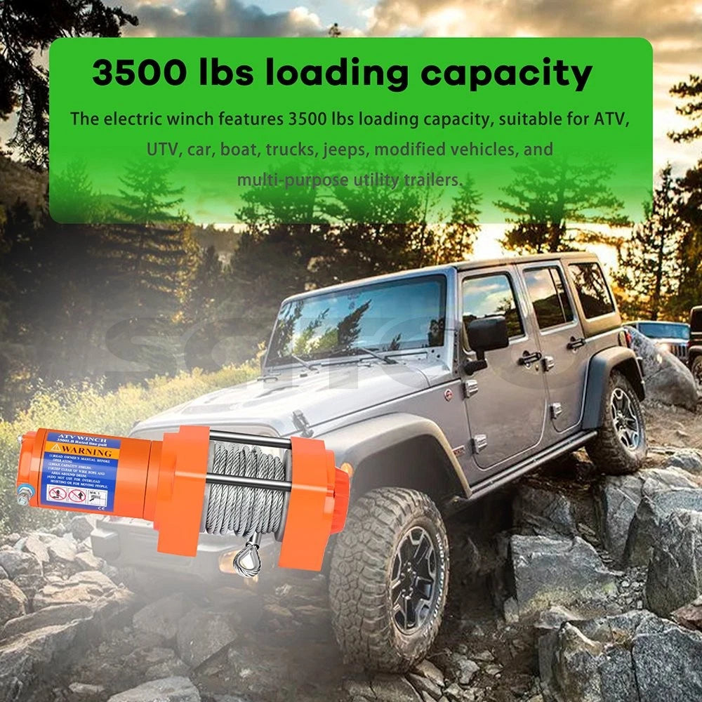 12V 3500LBS Electric Winch for Towing Truck (Off Road)