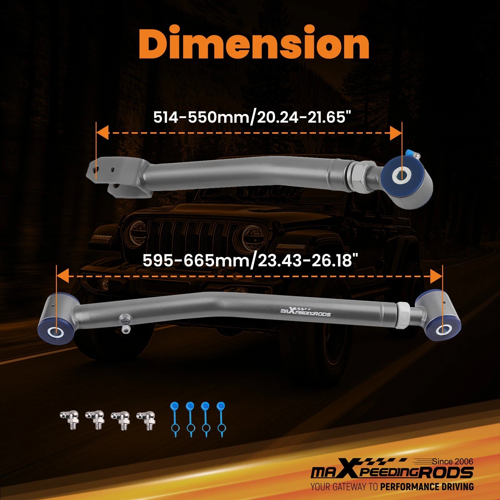 Adjustable Control Arms for Jeep Gladiator JT Wrangler JL/JLU (2018-2023)