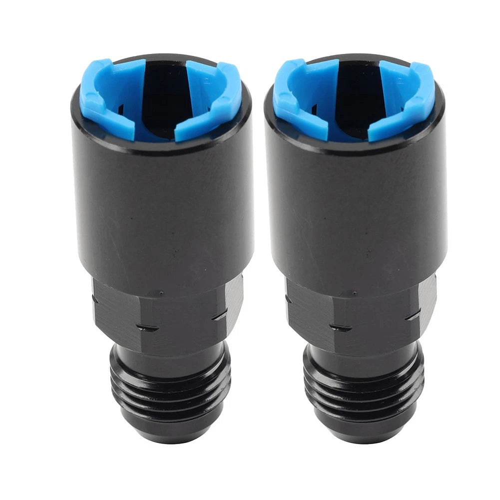 2X SAE Quick-Disconnect EFI Fuel Rail Fitting 6AN Male to 5/16" Female