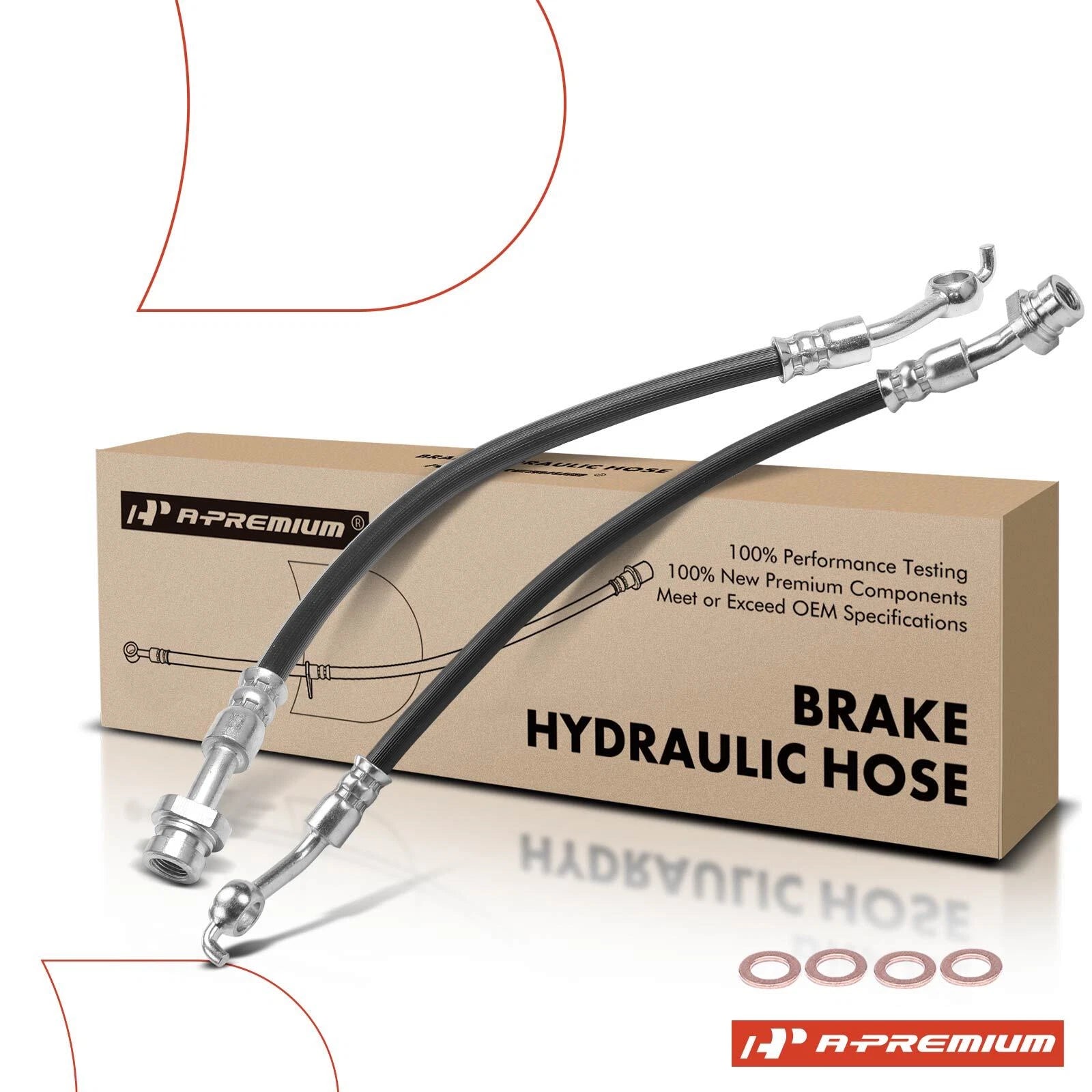 2X Rear Brake Hydraulic Hose for Kia Forte (2014–2018)