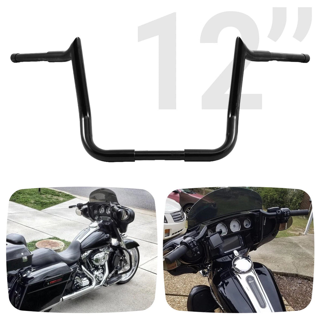 12" Meathook Ape Hanger Handlebar for Harley Touring Street Electra Glide