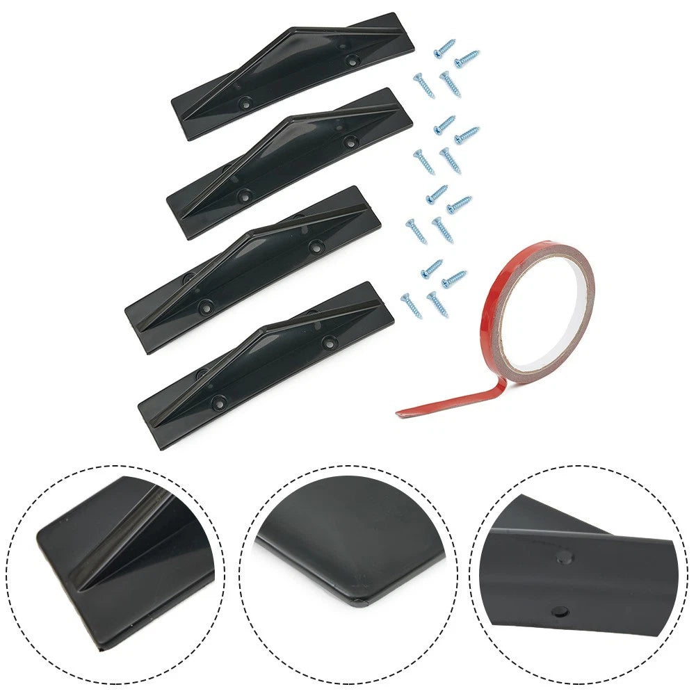 Set of 4 Rear Diffuser Trim for ABS Plastic Black