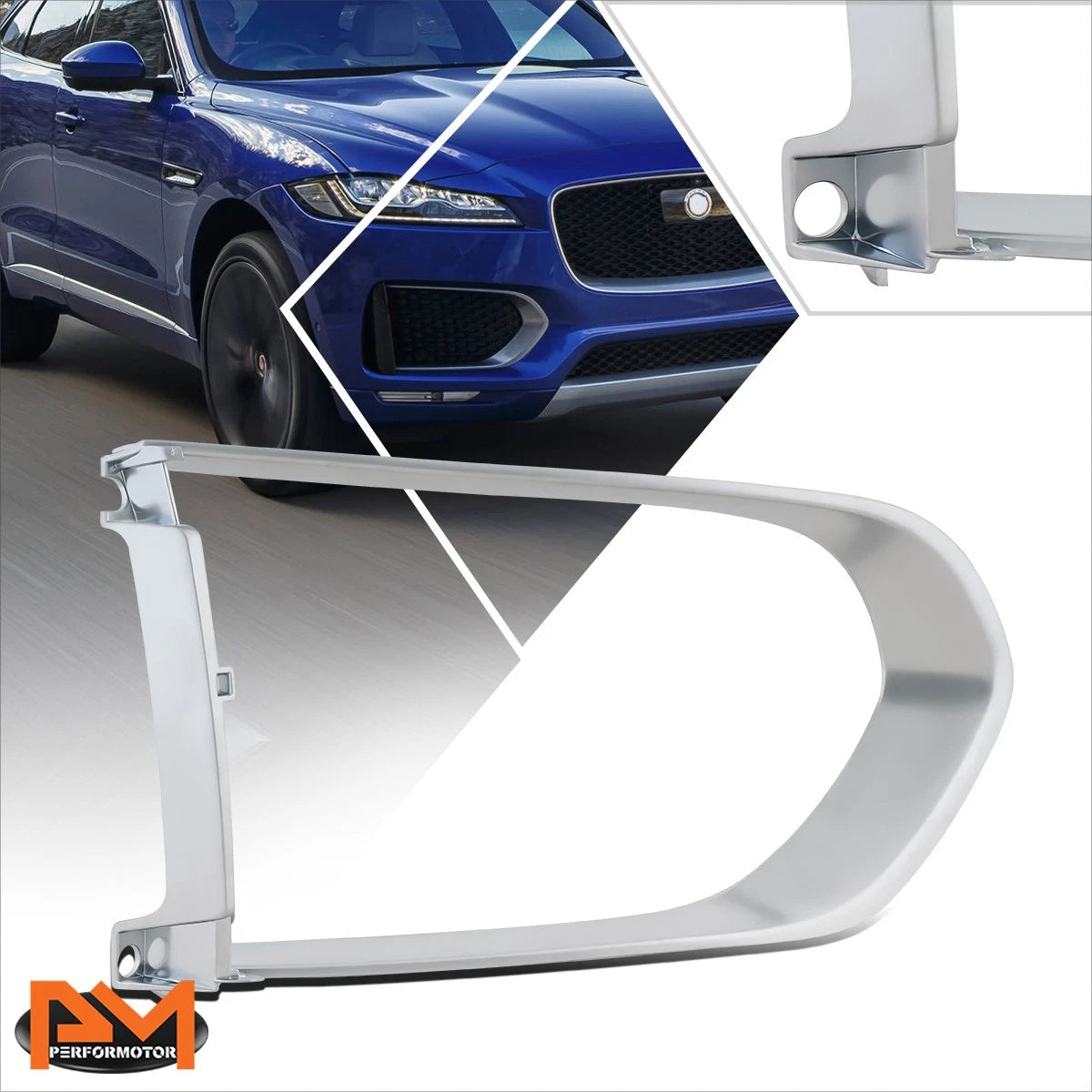 Fog Light Trim for Jaguar F-Pace (2017–2020) - Right Side, Smooth Chrome