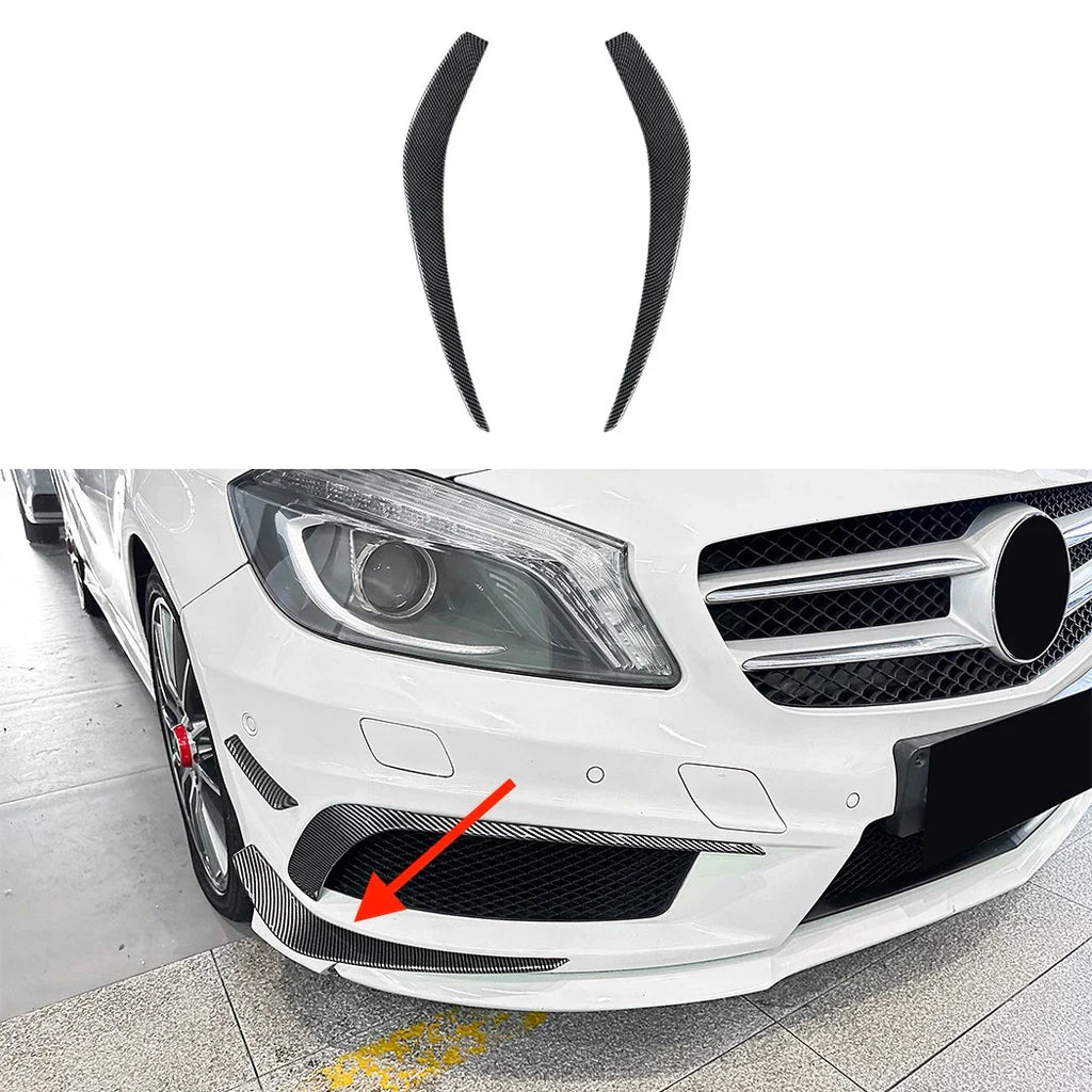 Carbon Look Side Fin Canards Splitters for Mercedes-Benz A-Class AMG(2013–2015)