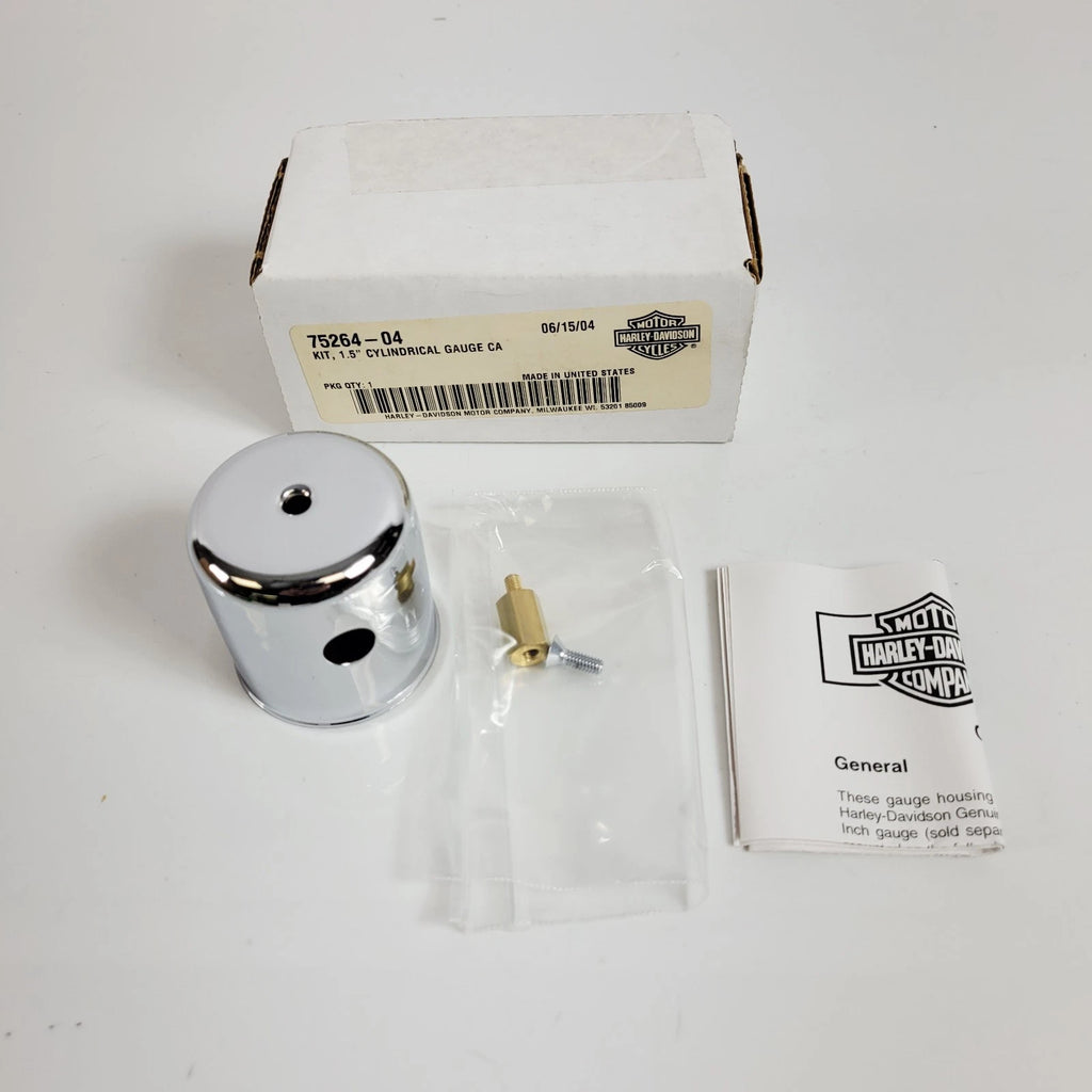 Cylindrical Gauge Chrome Housing Kit for Harley-Davidson (2004) 75264-04
