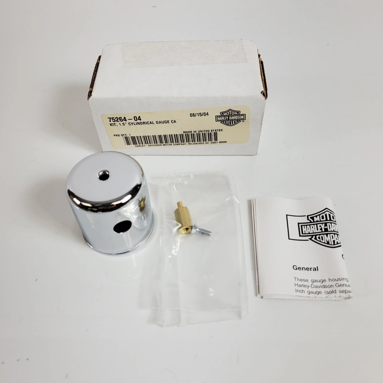 Cylindrical Gauge Chrome Housing Kit for Harley-Davidson (2004) 75264-04