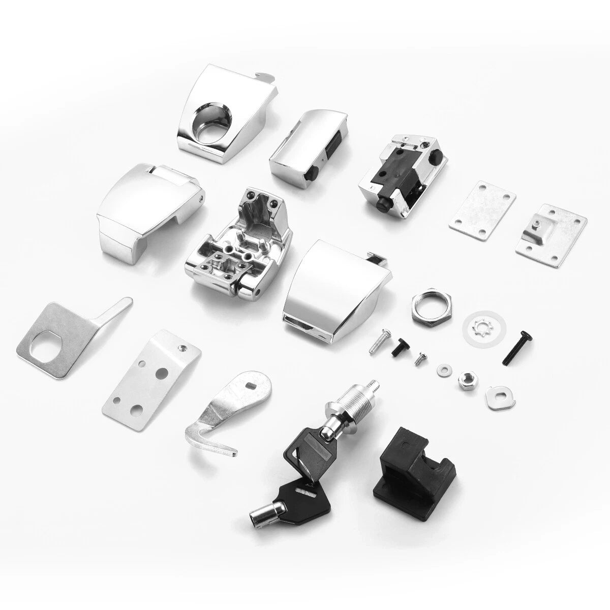 Chrome Hardware Latches Hinges Lock for Harley King Tour Pack (2006–2013)