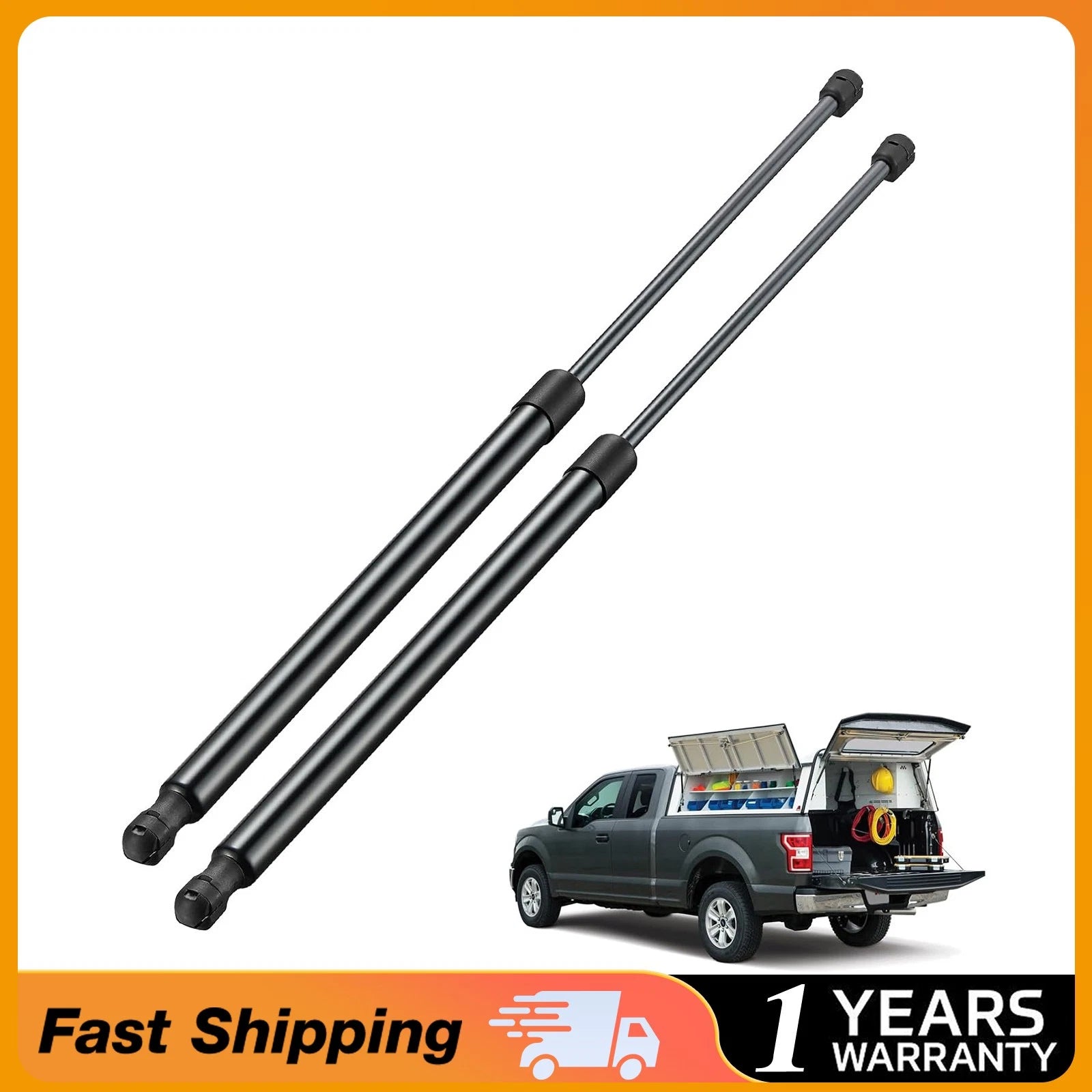 27in 400N Gas Struts for Leer Camper Shell Topper Rear Window (1999–2007)