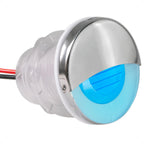 LED Boat Courtesy Lights, 1-5/16" Round, Blue, 316 Stainless Steel