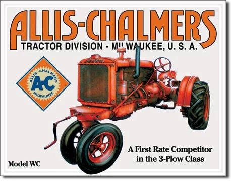Vintage Replica Tin Metal Sign for A-C Allis Chalmers Tractor (1133)