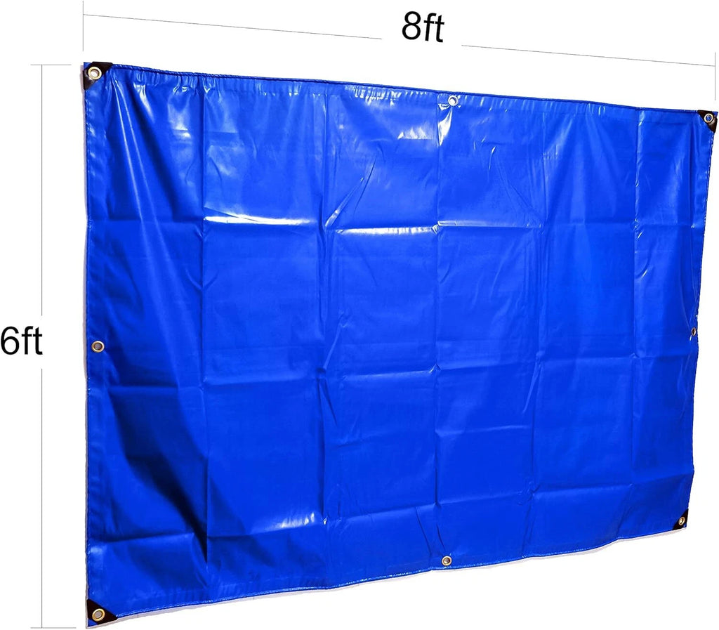 Heavy Duty PVC-Coated Tarp Cover 6x8 Ft for Camping Tent Boat Truck Pool