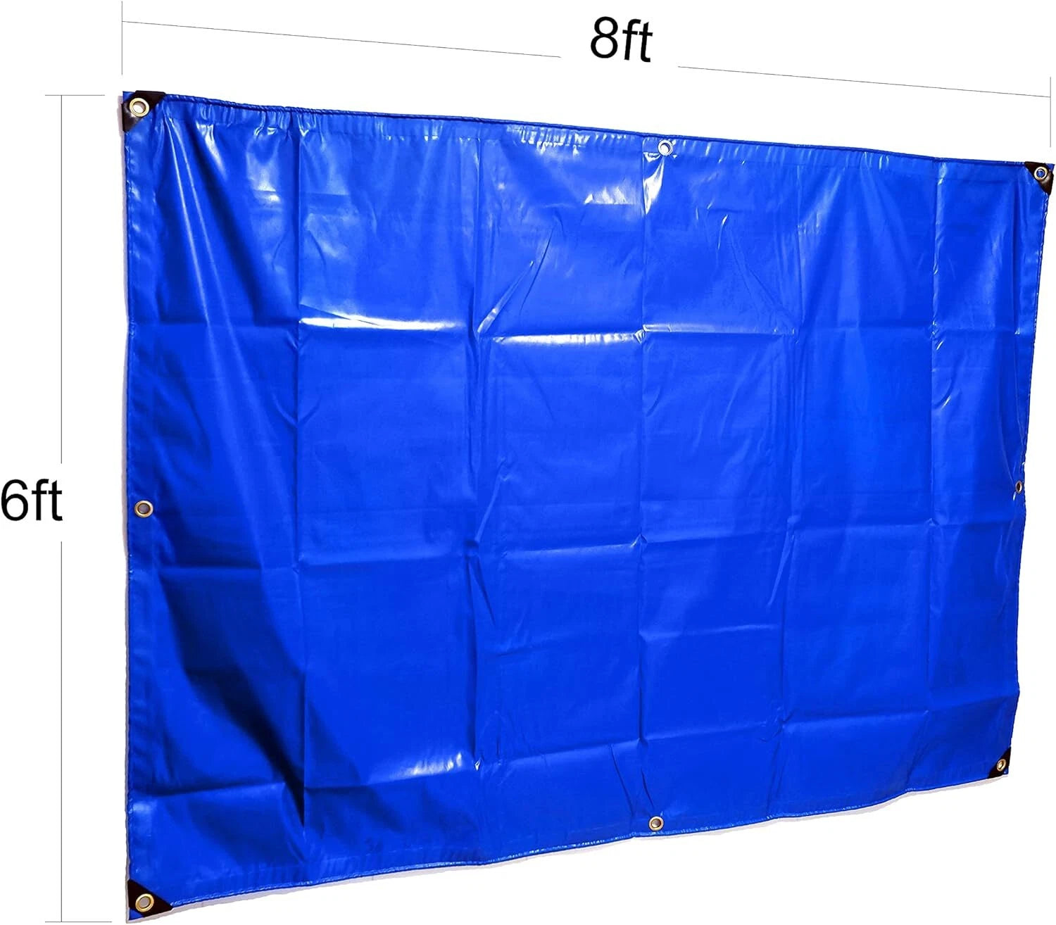 Heavy Duty PVC-Coated Tarp Cover 6x8 Ft for Camping Tent Boat Truck Pool