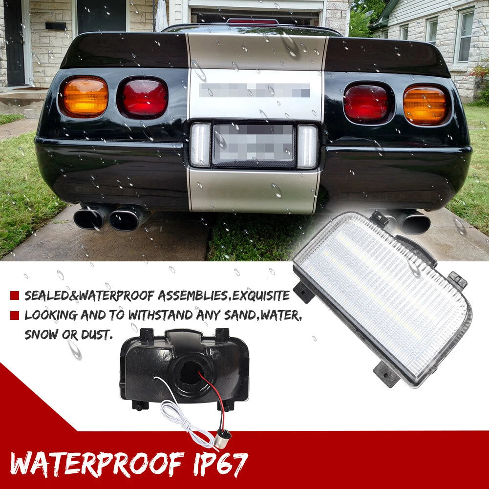 2X Clear White LED Rear Tailgate Reverse Lights for Corvette C4 (1991–1996)