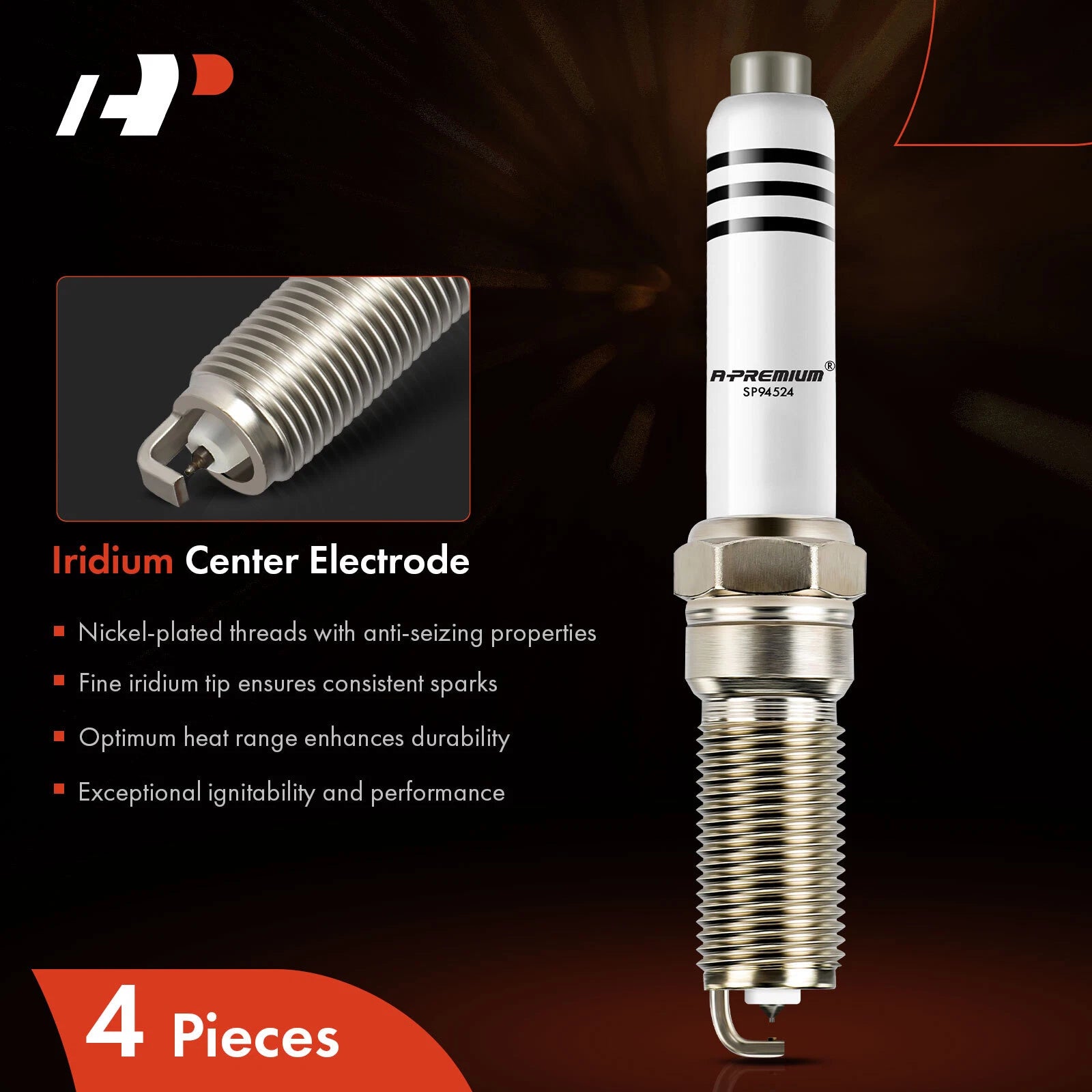 Set of 4 Iridium Platinum Spark Plugs for GMC Acadia Cadillac XT5 (2020–2022)