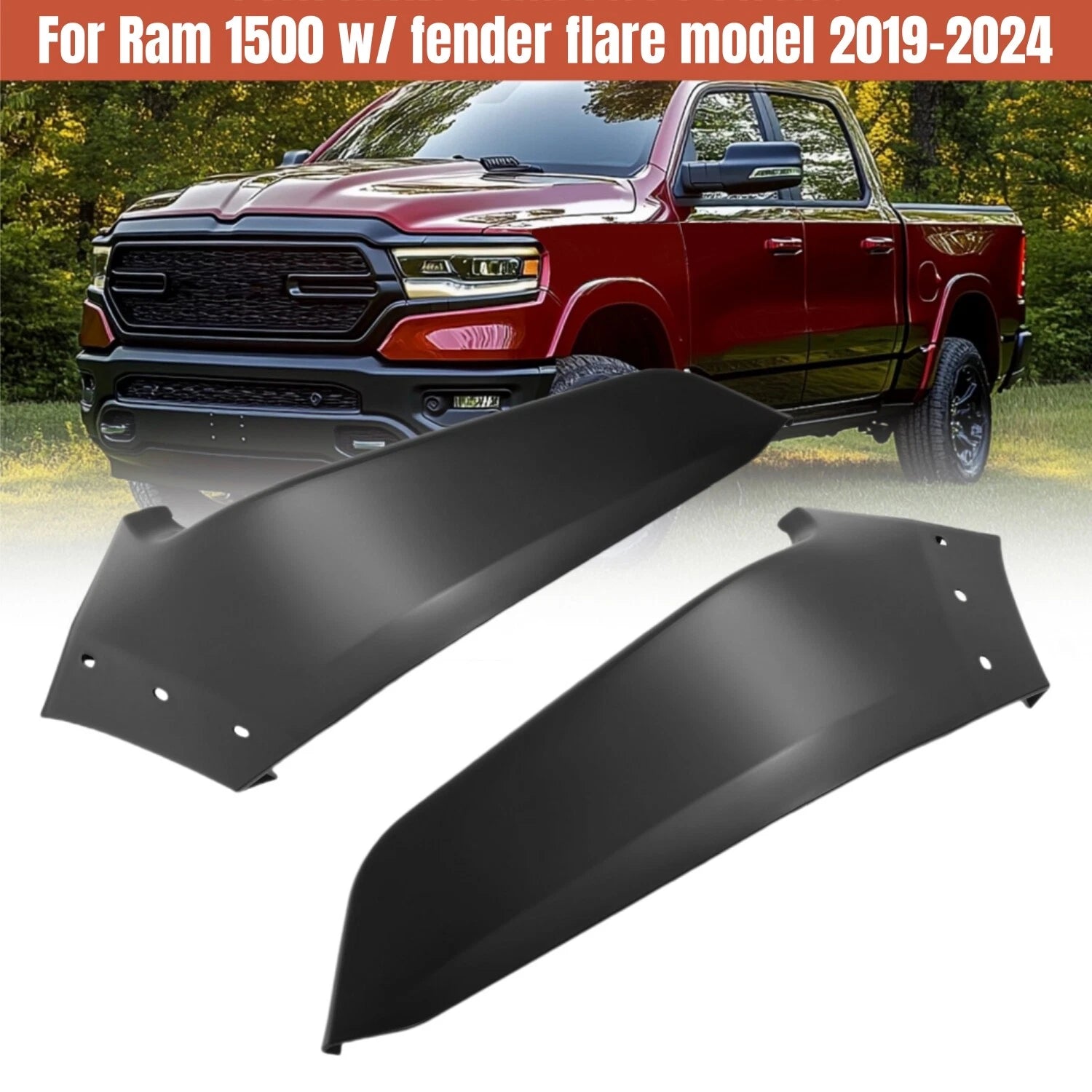 Front Bumper End Filler Panel Cover Set for Dodge Ram 1500 (2019–2024)