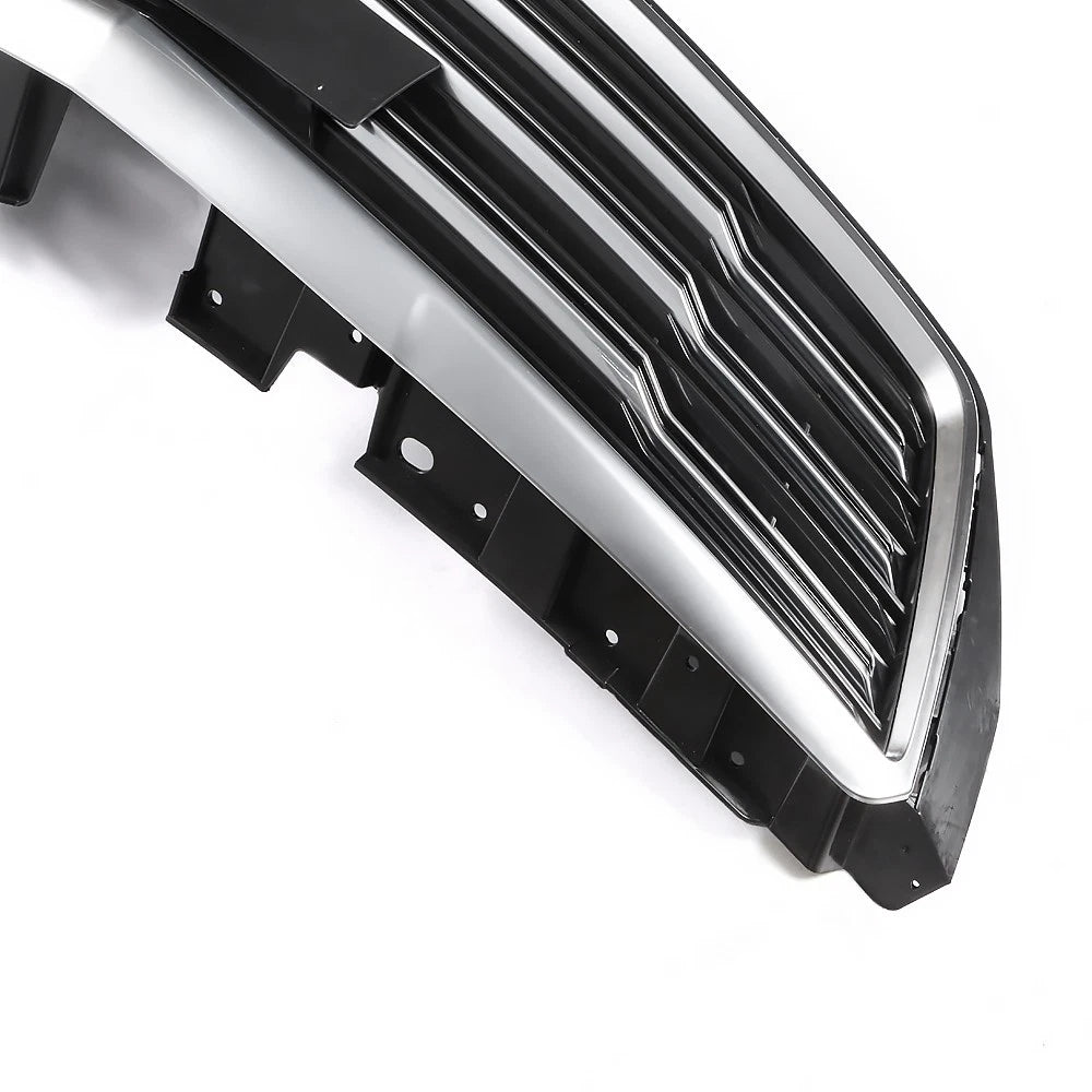 Front Upper Grille Replacement Set for Cadillac XTS (2018–2019) Black Chrome Mesh