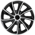 Set of 4 Wheel Hub Caps for All Makes Models (16") Black & Silver