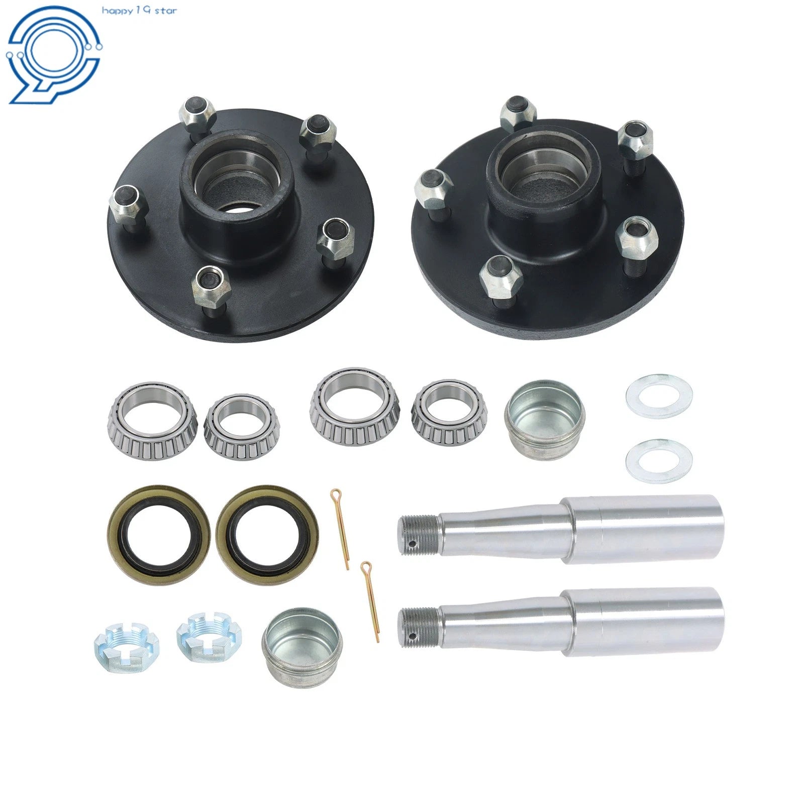 Pair of 5-Bolt on 5 Inch Hubs for Tapered Spindles