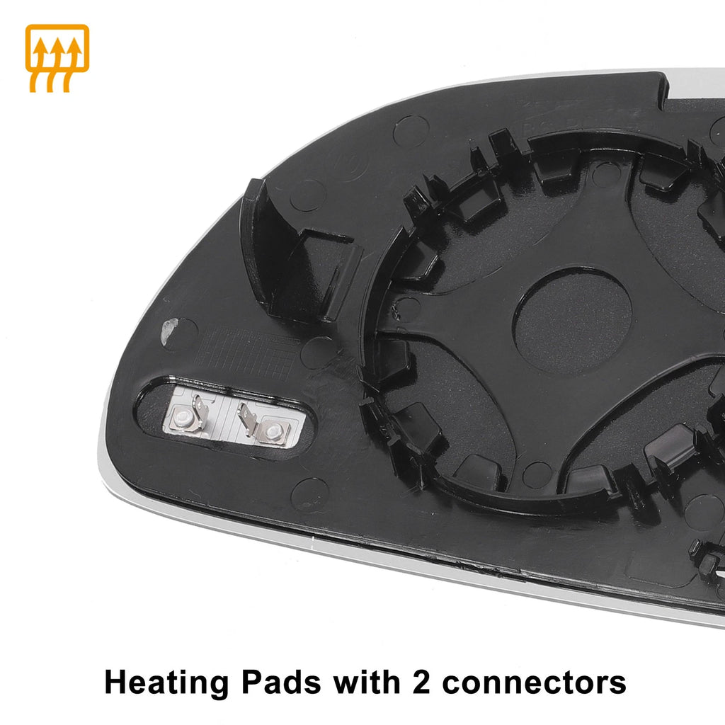 Right Side Heated White Mirror Glass for Audi A3 A4 (2008–2010)