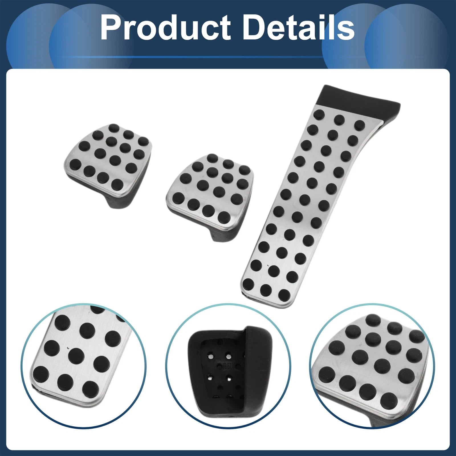 Set of 1 Manual Footrest Pedals Cover for Mercedes Benz C Class (2007–2014) Silver Tone