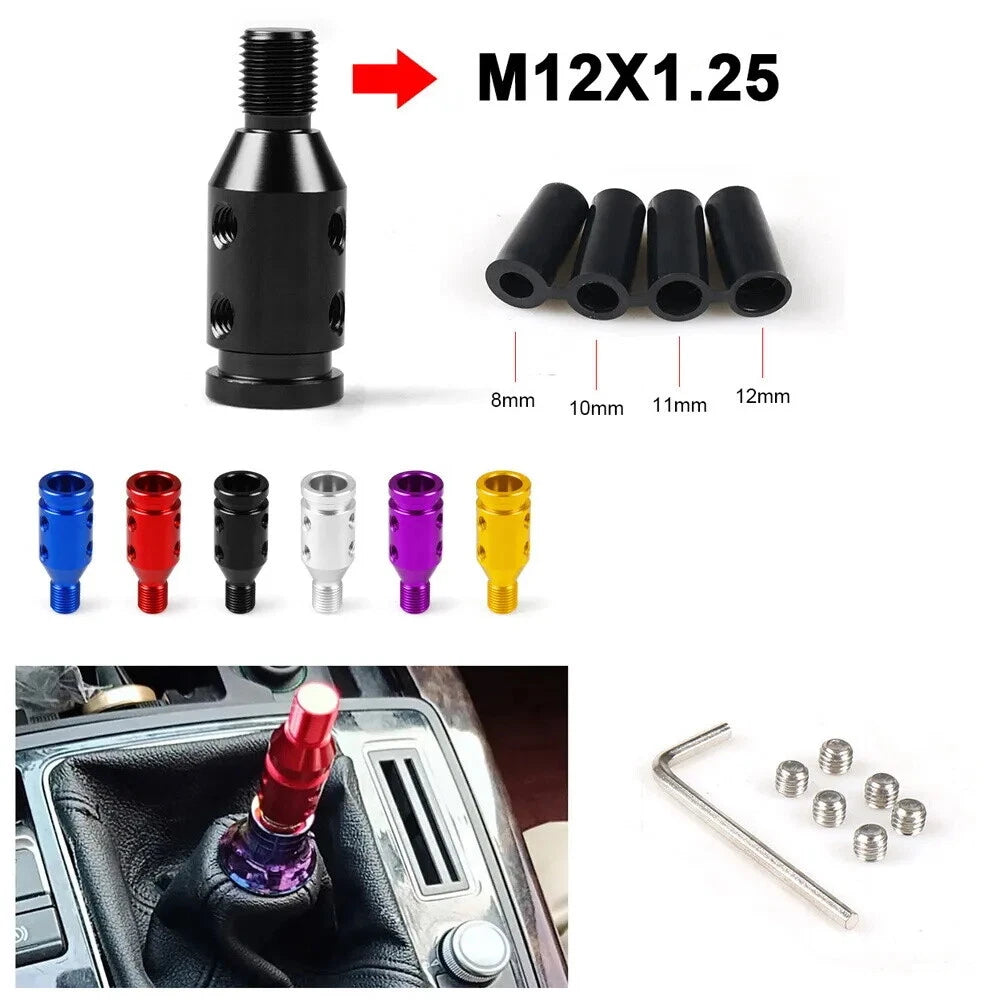 Aluminum Shift Knob Adapter M12x1.25 for Universal Non-Threaded Shifters