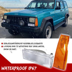 Set of 4 Clear Front Signal and Amber Marker Lamps for Jeep Cherokee (1984–1996)