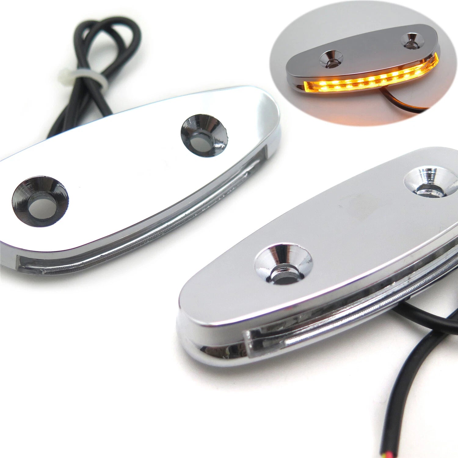 Chrome LED Signal Mirror Block Off Base Plate for Suzuki GSXR 600 750 (2001–2005)