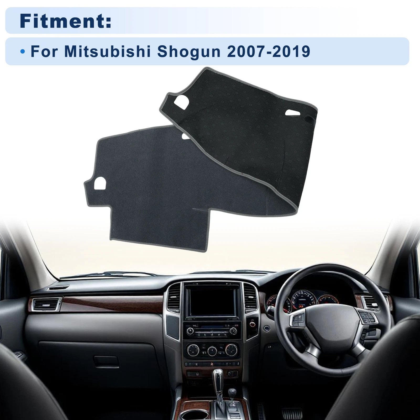 Dash Cover for Mitsubishi Shogun (2007–2019) Without HUD, Polyester Gray