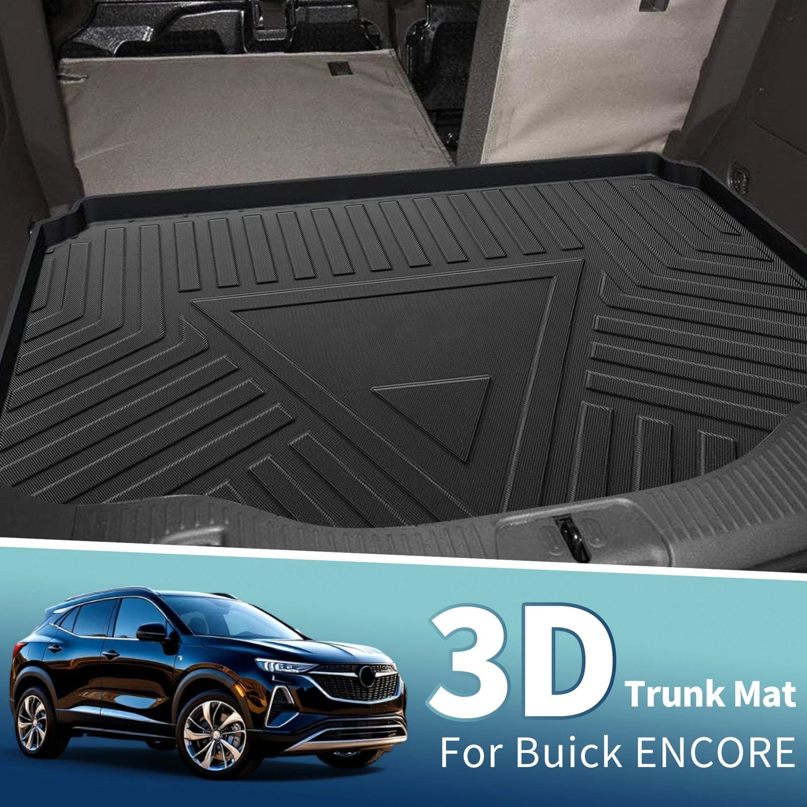 Cargo Liner Rear Trunk Mat for Buick Encore (2013–2022), Chevrolet Trax (2014–2022) TPE