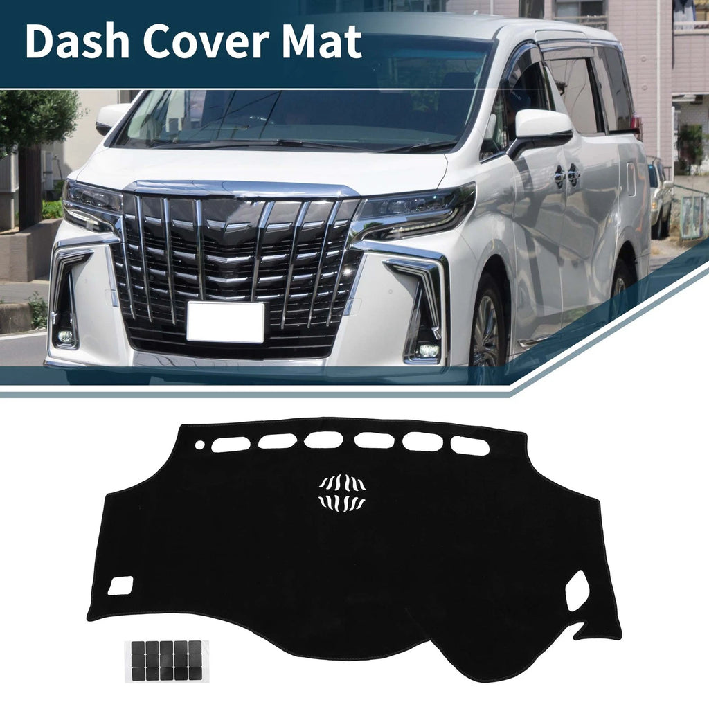 Dashboard Cover Mat for Toyota Vellfire Alphard (2015–2020) - Black Set