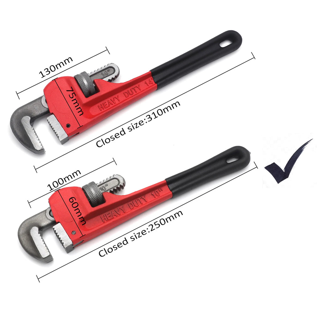 10in Cast Iron Pipe Wrench Heavy Duty Adjustable Spanner