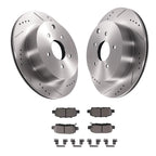 Set of 2 Rear Brake Rotors & Ceramic Pads for Infiniti M35H/M37 (2011–2013)
