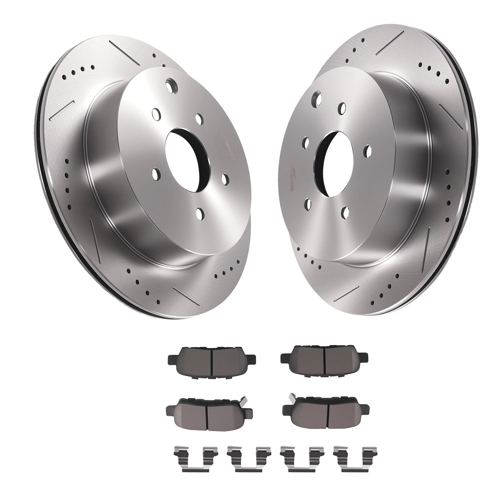Set of 2 Rear Brake Rotors & Ceramic Pads for Infiniti M35H/M37 (2011–2013)