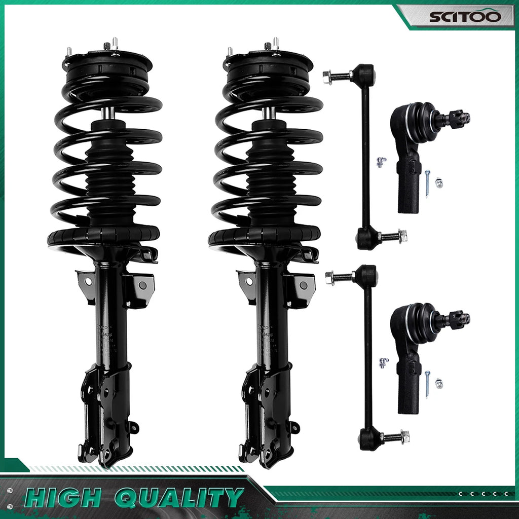 Set of 4 Front Struts Sway Bars Tie Rods for Ford Mustang (2005–2010)
