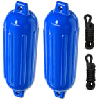 2-Pack Twin Eye Ribbed Boat Fenders 4.5 x 16-Inch, Blue