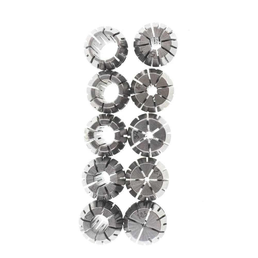 10PC Spring Collet Set for CNC Workholding (Engraving, Milling, Lathe)