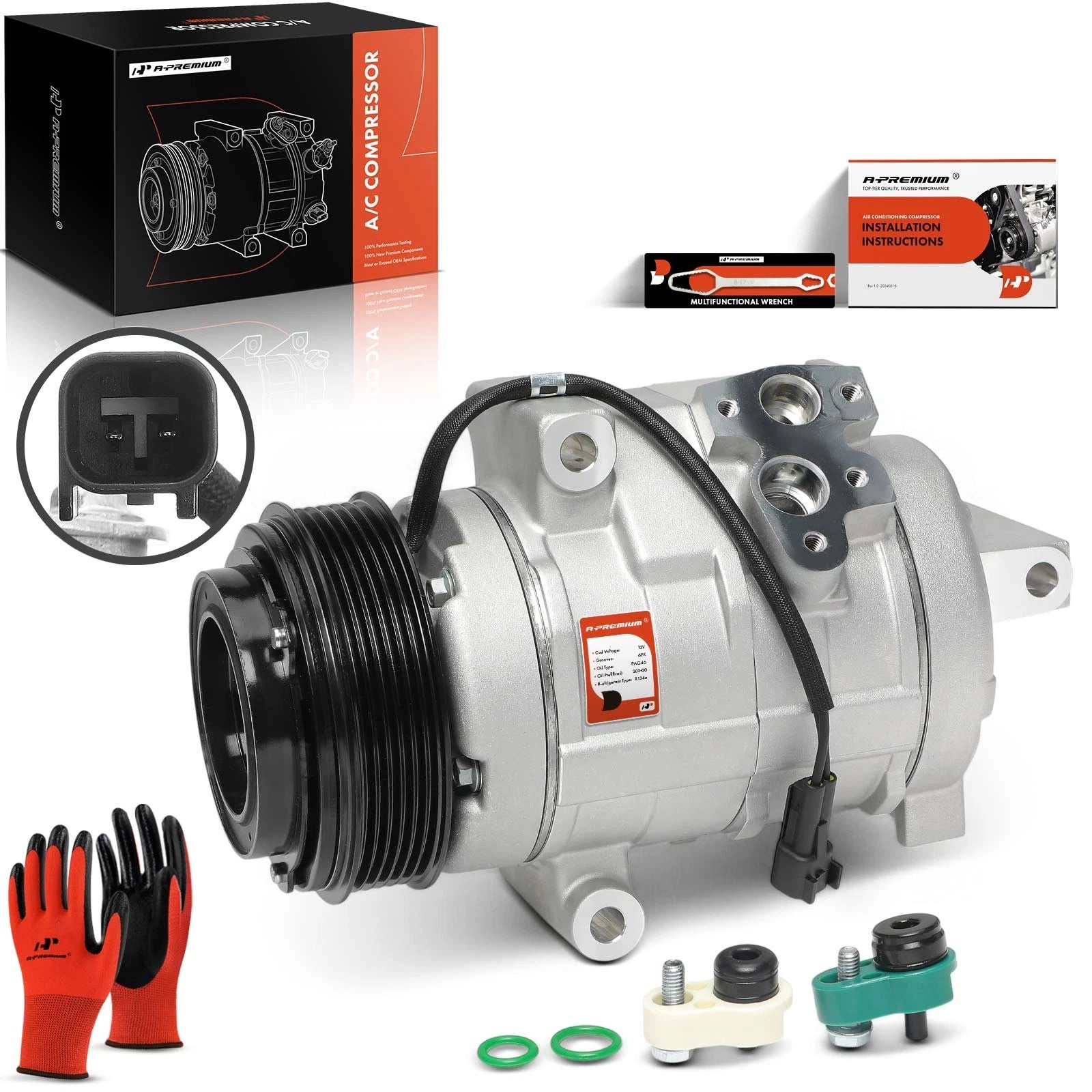 A/C Compressor with Clutch for Ford Edge, Mazda CX-9, Lincoln MKX (2007–2014)