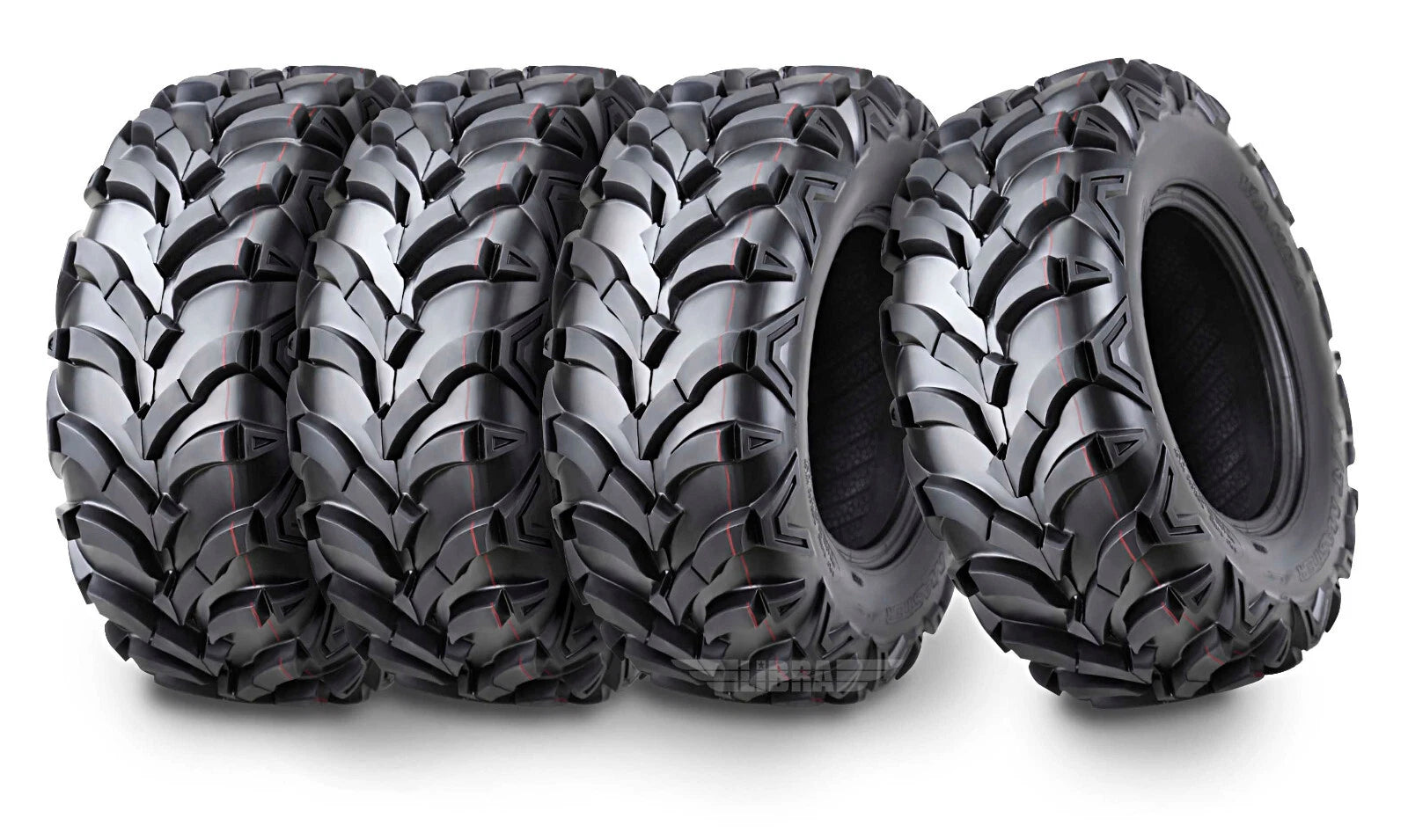 Set of 4 ATV Tires 25x10-12 for Cub-Cadet Volunteer WT (2016) P341 Solid Mud