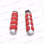 1" Hand Grip Flat for Harley FXDB Street Bob (2007–2017) - Red Chrome Billet Aluminum