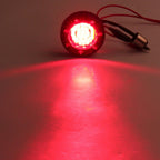 Red LED Turn Signal Lights with Gloss Black Trim Ring for Harley Sportster