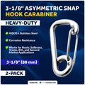 Set of 2 Asymmetric Snap Hooks for Five Oceans (3-5/32 inches) FO465-M2