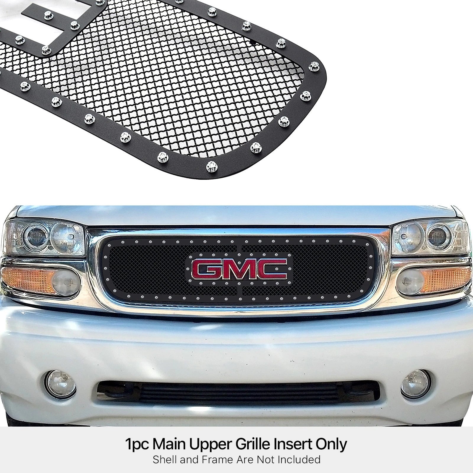 Upper Black Mesh Grille for GMC Sierra 1500/2500/3500 (2001-2002)