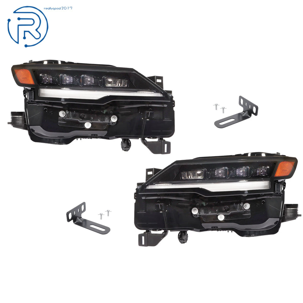 Set of 2 LED Headlights for Nissan Kicks (2025–2026) Left+Right Black Clear