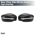 Pair Rearview Mirror Cover Overlay Matte Black for Nissan X-Trail Rogue (2014–2021) 655692415955