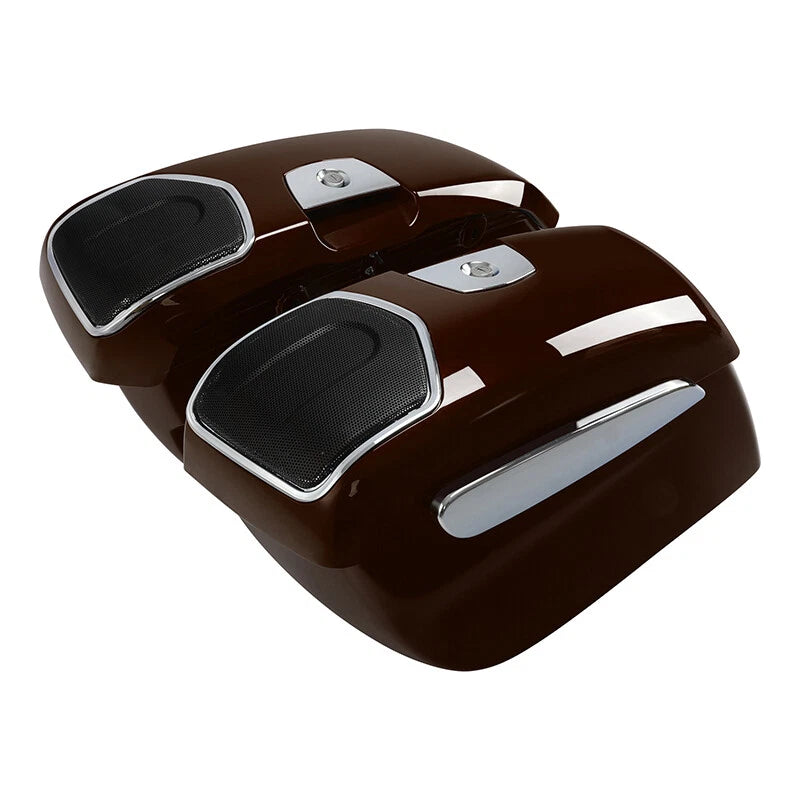 Saddlebag Speaker Cutouts Grills for Indian Chieftain (2019–2025) Dark Walnut