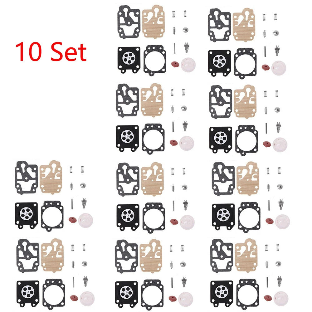 Set of 10 Carburetor Gasket Kits for Walbro 43CC 52CC (40-5/44F-5 34F 36F 139F)