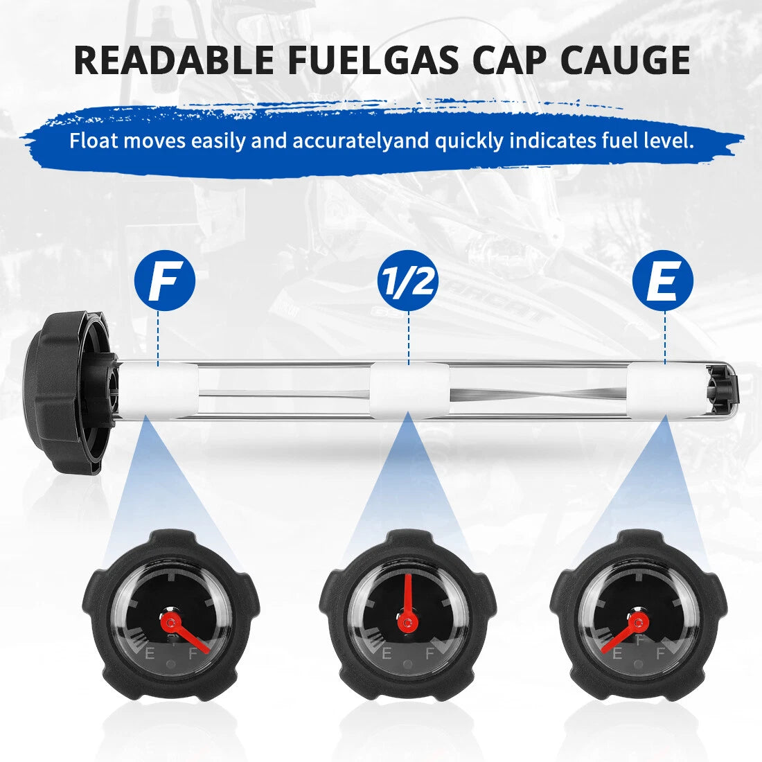 Screw On Fuel Tank Gas Cap with Gauge for Arctic Cat (0670-658)